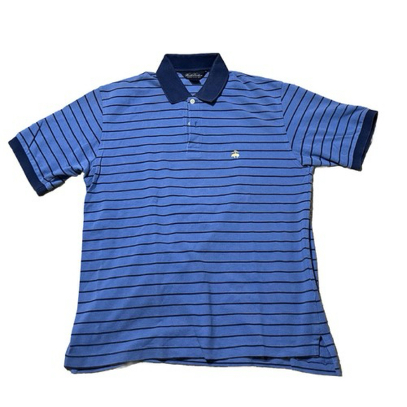 Brooks Brothers Performance Polo Shirt Striped Multicolor Slim Fit Size Medium - Picture 1 of 12